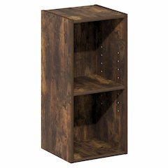 2-Tier Narrow Bookshelf, Bookcase with 10-In Width Storage Shelf, Amber Pine