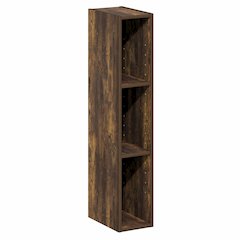 3-Tier Narrow Bookshelf, Bookcase with 6-In Width Storage Shelf, Amber Pine