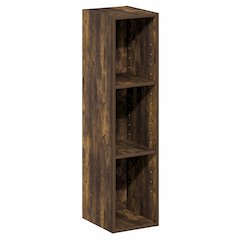 3-Tier Narrow Bookshelf, Bookcase with 8-In Width Storage Shelf, Amber Pine