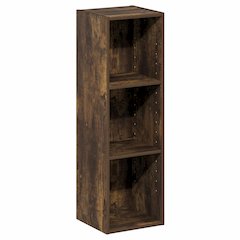 3-Tier Narrow Bookshelf, Bookcase with 10-In Width Storage Shelf, Amber Pine