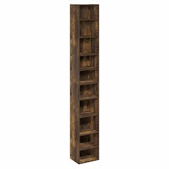 10-Tier Bookshelf, Bookcase with Open Shelf, Amber Pine