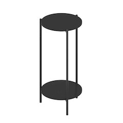 BESI Plant Stand Indoor Outdoor, 2-Tier Round, Americano