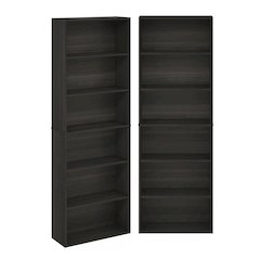 JAYA Book Shelf Set of 2, 6-Tier Bookshelf, Bookcase, Espresso