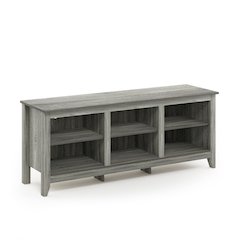 TV Entertainment Center with Shelves, TV Console, for TV up to 60 Inch, Grey Oak