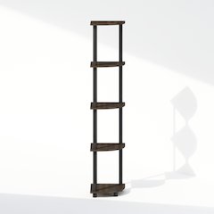 Corner Shelf, 5-Tier Corner Display Rack, Shelving Unit, Brown Grain
