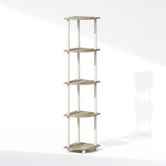 Corner Shelf, 5-Tier Corner Display Rack, Shelving Unit, Light Oak
