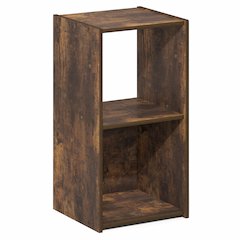 PELLI Book Shelf, 2 Cube Bookshelf with Open Back & Closed Back Cubes