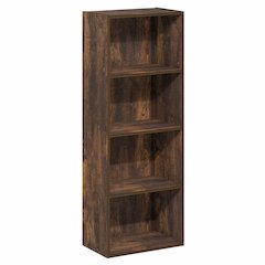 LUDER Book Shelf, 4-Tier Bookshelf, Bookcase with Open Shelf, 9.3 x 15.6 x 41.7