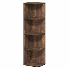 PASIR Book Shelf, 4-Tier Corner Bookshelf with Open Shelf, 9.3 x 12 x 41.4