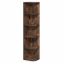 PASIR Book Shelf, 5-Tier Corner Bookshelf with Open Shelf, 9.3 x 12 x 51.7
