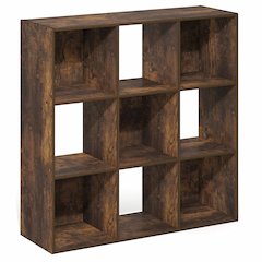 PELLI Book Shelf, 9-Cube Bookshelf, 3x3 Cube Storage Organizer Bookcase