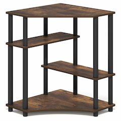 TURN-N-TUBE Desk, Corner Gaming Desk with Storage Shelves