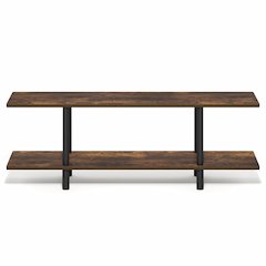 TURN-N-TUBE Storage Shelves, 2-Tier 47.2 Wide Book Shelf, Accent Display Shelf