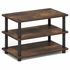 TURN-N-TUBE TV Stand, 3-Tier Corner Entertainment Center with Open Shelves
