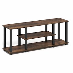 TURN-S-TUBE TV Stand, Open Frame TV Console for TV up to 50 Inch, Open Back