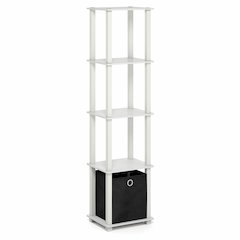 TURN-N-TUBE Book Shelf, 5-Tier Square Open Frame Display Shelf, Shelving Unit