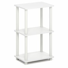 TURN-N-TUBE Storage Shelves, 3-Tier Open Frame Book Shelf, Standing Corner Shelf