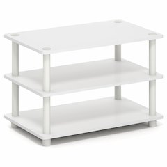 TURN-N-TUBE TV Stand, 3-Tier Corner Entertainment Center with Open Shelves