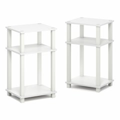 JUST Side Table Set of 2, 3-Tier Open Shelf Modern End Table