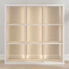 CUBICLE Book Shelf with LED Lights, 9-Cube LED, White