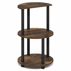 TURN-N-TUBE Side Table, 3-Tier Round Modern End Table, Bedside Table, Open Shelf