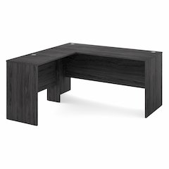 60 Inch L-Shaped Office Desk, Executive Desk with Reversible Desk Return