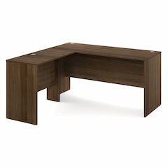 60 Inch L-Shaped Office Desk, Executive Desk with Reversible Desk Return
