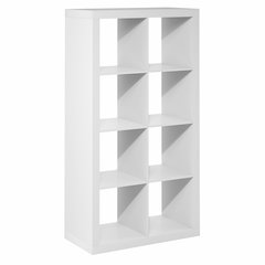 CUBICLE Book Shelf, 8-Cube 2-Inch Super Thick, Reversible Bookcase, White