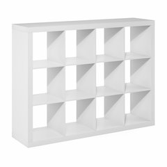 CUBICLE Book Shelf, 12-Cube 2-Inch Super Thick, Reversible Bookcase, White