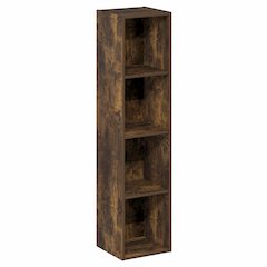 FULDA Book Shelf, 4-Tier Narrow Bookshelf, 9.3 x 9.8 x 41.6