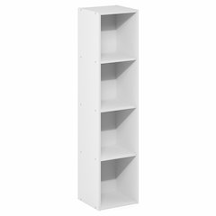 FULDA Book Shelf, 4-Tier Narrow Bookshelf, 9.3 x 9.8 x 41.6