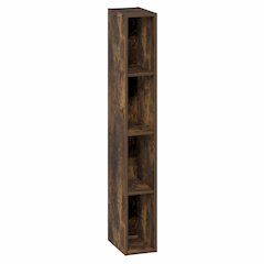 FULDA Book Shelf, 4-Tier Narrow Bookshelf, 9.3 x 5.9 x 41.6