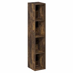 FULDA Book Shelf, 4-Tier Narrow Bookshelf, 9.3 x 7.9 x 41.6