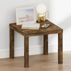 CLASSIC Night Stand, Square Nightstand, Thick Frame 4-leg Side Table, Amber Pine