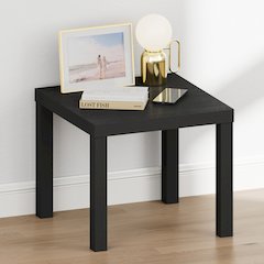 CLASSIC Night Stand, Square Nightstand, Thick Frame 4-leg Side Table, Black