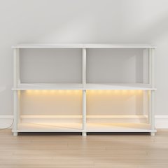 TURN-N-TUBE Display Shelf with LED Lights, Corner Shelf, White