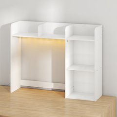 CLASSIC Desk Shelf with LED Lights, 5-Shelf LED Desktop Hutch, White