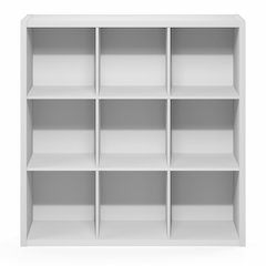 CUBICLE Book Shelf, 9-Cube, Extra Thick Frame, White