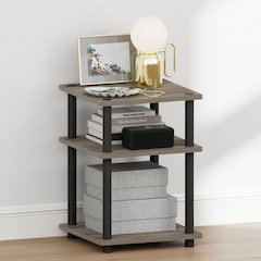 TURN-N-TUBE Night Stand, 3-Tier Nightstand, French Oak