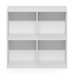 LUDER Book Shelf, 4-Cube Bookshelf, Bookcase with Open Shelves, White