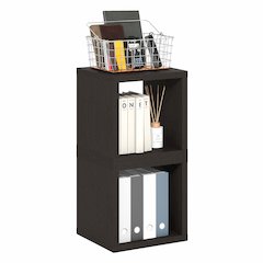CUBICLE Book Shelf, Set of 2 Stackable Bookshelf,Cube Storage Organizer Bookcase