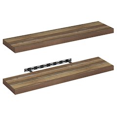 TANNA Floating Shelves for Wall Set of 2, 12 x 47 Wall Shelf, 2-Inch Thick Shelf