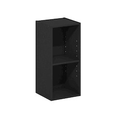 FULDA Book Shelf, 2-Tier Narrow Storage Cabinet, Blackwood