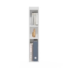 FULDA Book Shelf, 3-Tier Narrow Storage Cabinet, White
