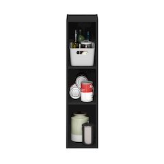 FULDA Book Shelf, 3-Tier Narrow Storage Cabinet, Blackwood