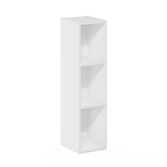 FULDA Book Shelf, 3-Tier Narrow Storage Cabinet, White