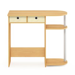 JAYA 32-Inch Oak Entryway Table with 2 Fabric Drawers, Beech