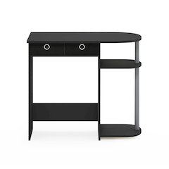 JAYA 32-Inch Black Entryway Table with 2 Fabric Drawers, Black
