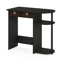 JAYA 32-Inch Black Entryway Table with 2 Fabric Drawers, Espresso