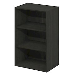Espresso 3-Tier Open Shelf Bookcase with Storage Organizer